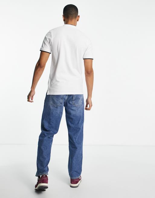 Jack & Jones Essentials – Biała koszulka polo ze stójką i lamówkami, 4 z 4