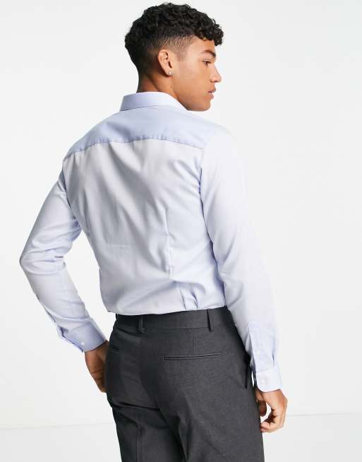 Jack & Jones Essentials – Blå strykfri finskjorta med supersmal passform, 2 av 4