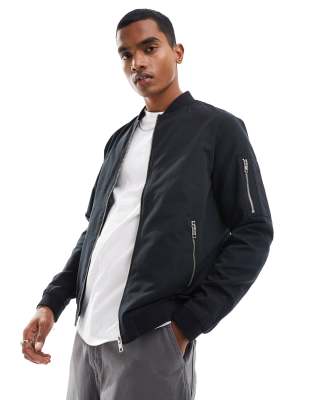 Essentials - Bomberjacke in Schwarz Schwarz XS