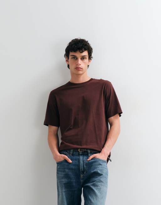 Jack & Jones Essentials – Bordowy T-shirt, 4 z 5
