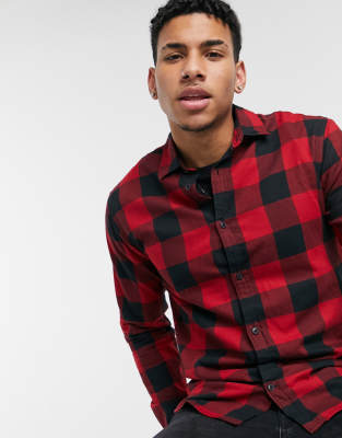 black & red check shirt