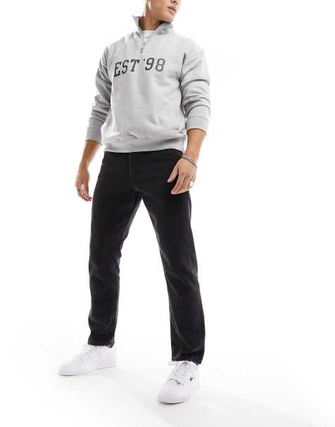 Jack & Jones Essentials Chris straight jean in washed black 