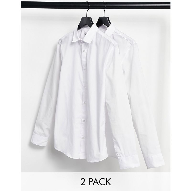 Camicie Camicie tinta unita Jack & Jones - Essentials - Confezione da 2 camicie eleganti slim bianche