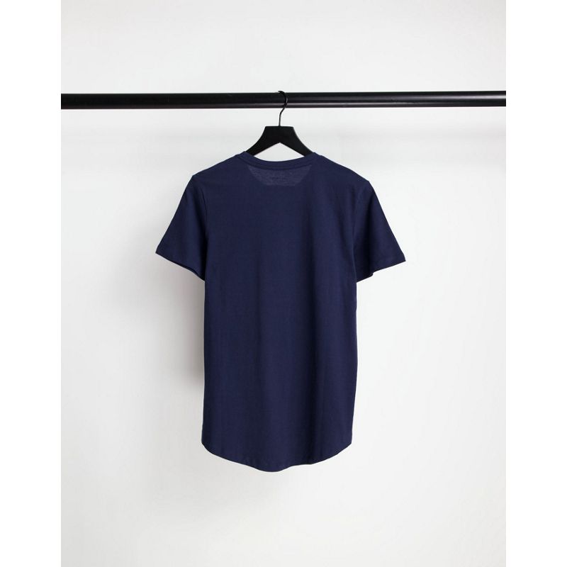  Uomo Jack & Jones Essentials - Confezione da 3 T-shirt taglio lungo con fondo arrotondato in cotone organico bianco/blu navy/beige