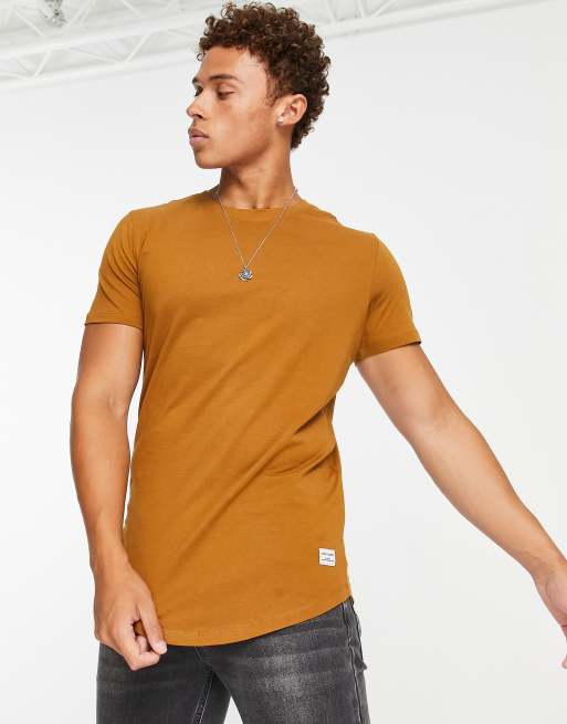 Australian Cotton Curved Hem T-Shirt - Khaki