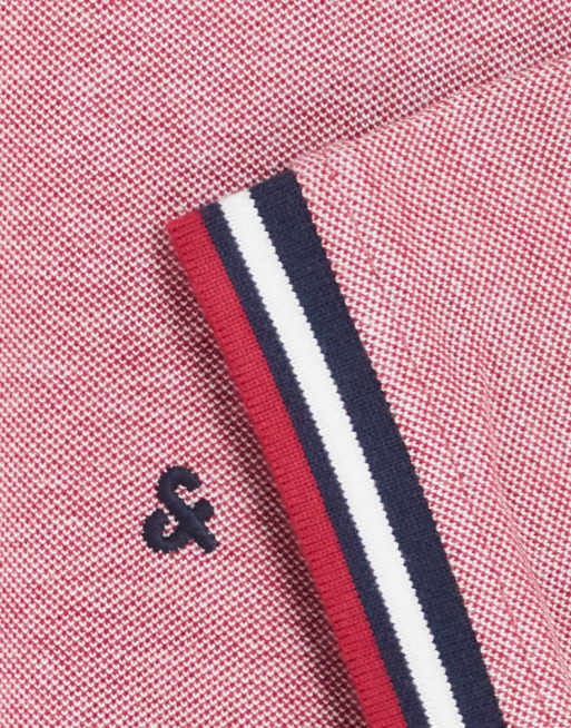 Jack & Jones Essentials – Czerwona koszulka polo z dżerseju z lamówką, 4 z 4