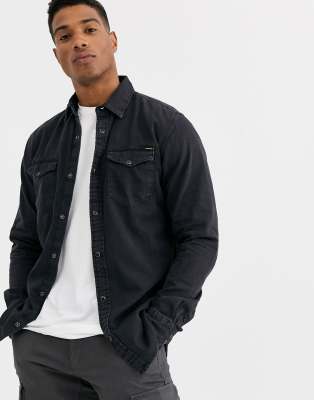 asos black denim shirt