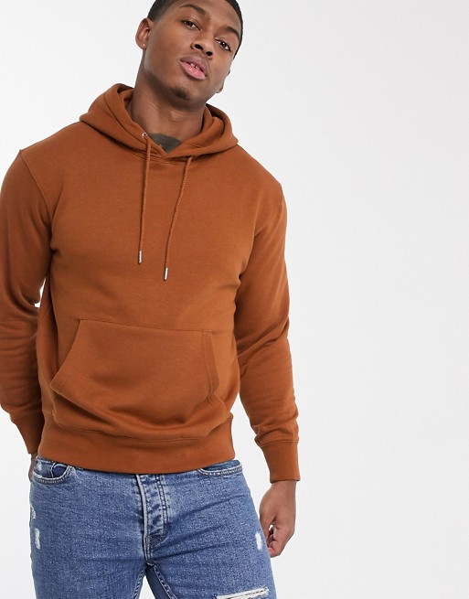 Jack & Jones Essentials drop shoulder hoodie in orange