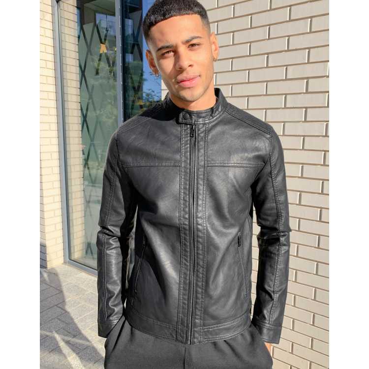 Jack jones 2025 leather jacket