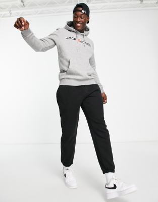Jack & Jones JJJAMES HOOD - Felpa - black/nero