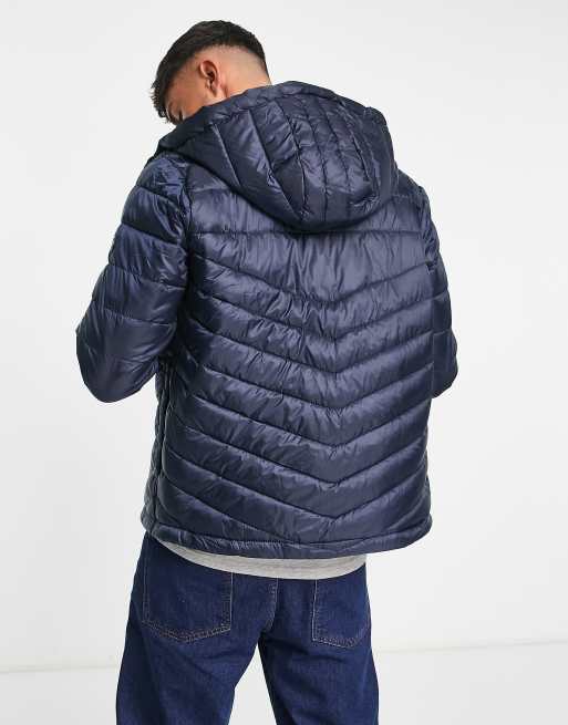 Jack & Jones - Essentials - Gewatteerd jack met capuchon in marineblauw, 2 van 4