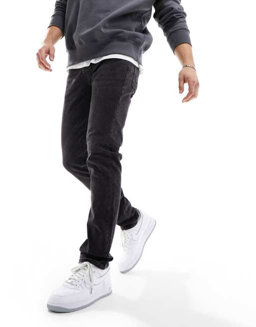 Jack & Jones Essentials – Glenn – Schmal geschnittene Jeans in verwaschenem Schwarz   