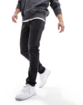 [Jack & Jones] Jack & Jones Essentials Glenn slim fit jeans in washed black W29 L32 Black Denim