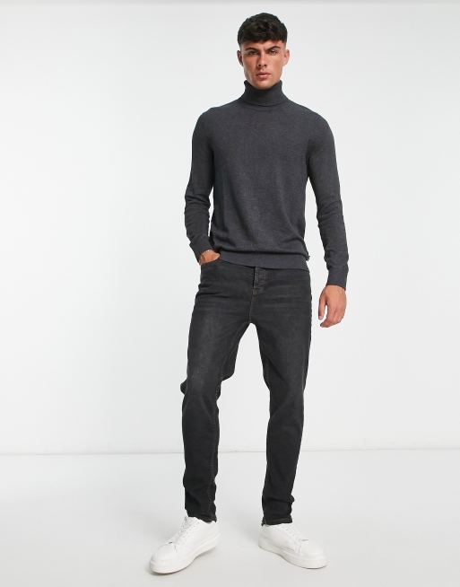 Jack & Jones – Essentials – Gråmelerad tröja med polokrage , 4 av 4