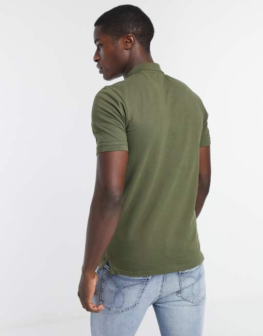 Jack & Jones Essentials - grøn piqué-polo med logo og smal pasform, 2 af 4