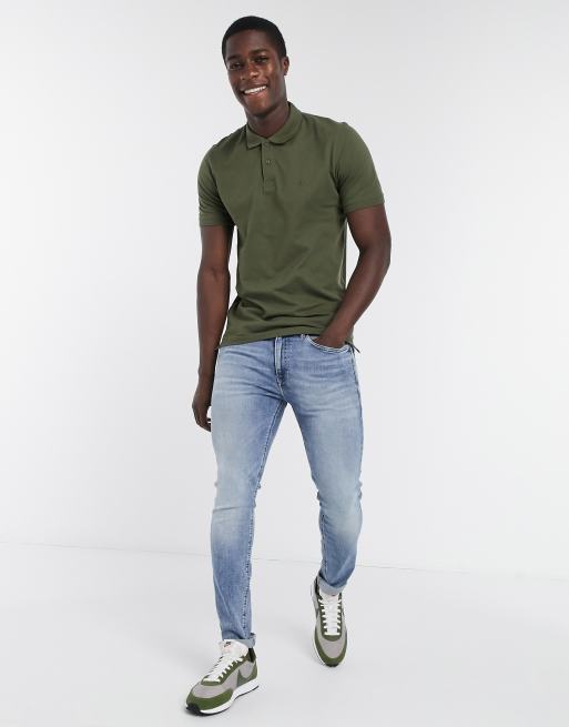 Jack & Jones – Essentials – Grön pikétröja med smal passform och logga, 4 av 4