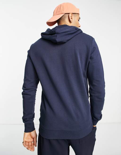 Jack & Jones Essentials hoodie with chest logo in navy , 2 of 4