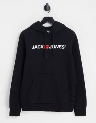Jack & Jones - Essentials - Hættetrøje med logo i sort - view 1