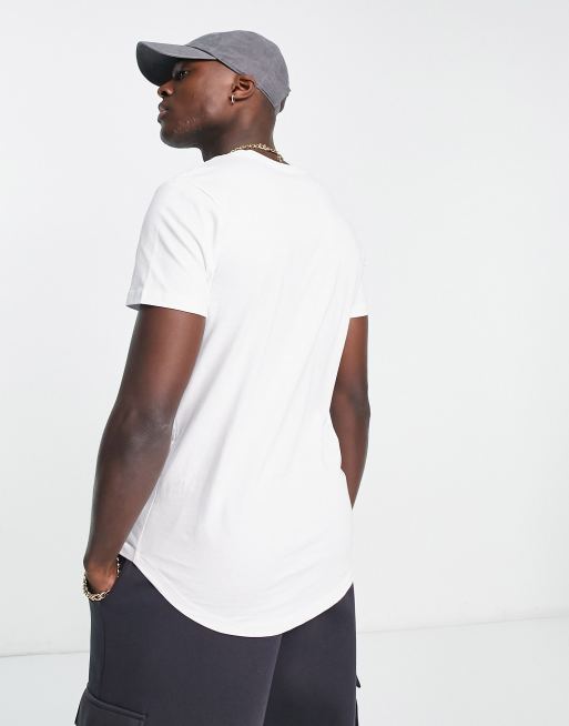 Jack & Jones Essentials - Hvid longline-T-shirt med buet kant og lomme, 2 af 4