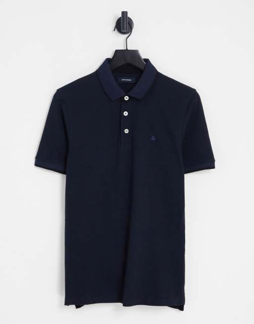 Jack & Jones Essentials jersey polo in navy