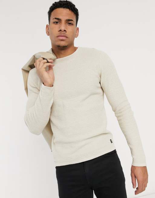 Jack & Jones Essentials jumper in oatmeal | ASOS