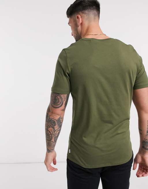 Jack & Jones - Essentials - Kakifarvet T-shirt med rund hals i bomuld, 2 af 4