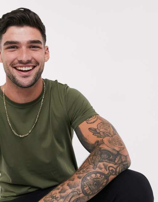 Jack & Jones - Essentials - Kakifarvet T-shirt med rund hals i bomuld, 3 af 4