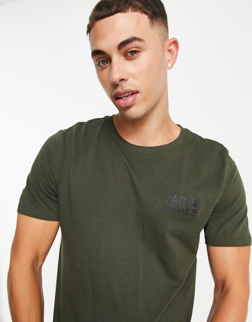 Jack & Jones - Essentials - Kakigrøn T-shirt med logo