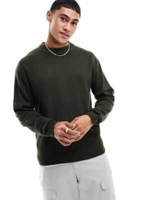 Jack & Jones Essentials knitted jumper with drop shoulder in green