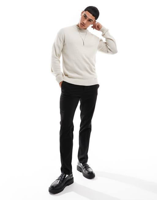 Jack & Jones Essentials knitted jumper with drop shoulder in off