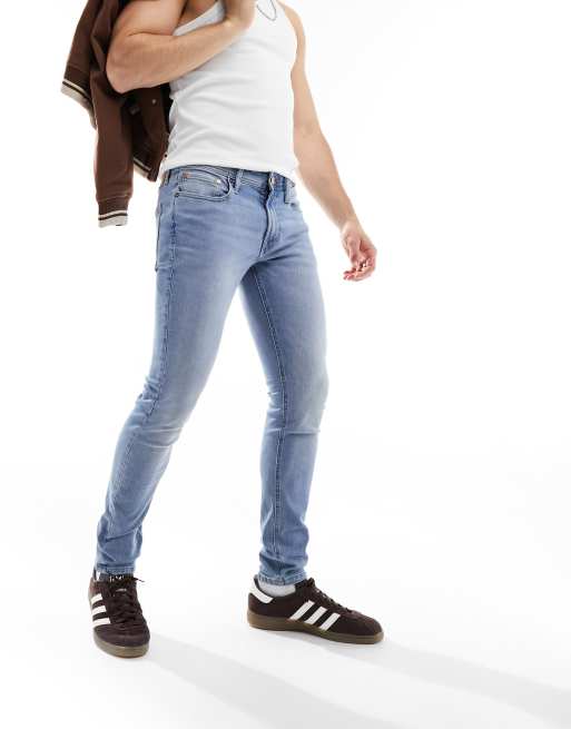 Jack & Jones Essentials Liam skinny fit jean in light wash blue 