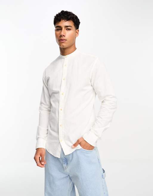 White Linen Shirt - Button Down - Eton