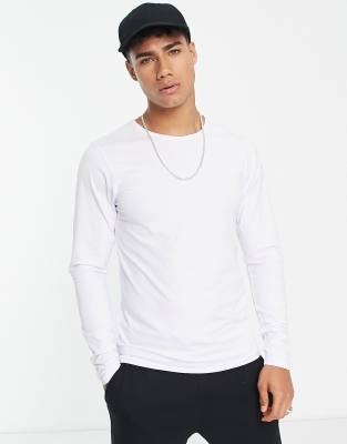 Jack & Jones Essentials long sleeve t-shirt in white