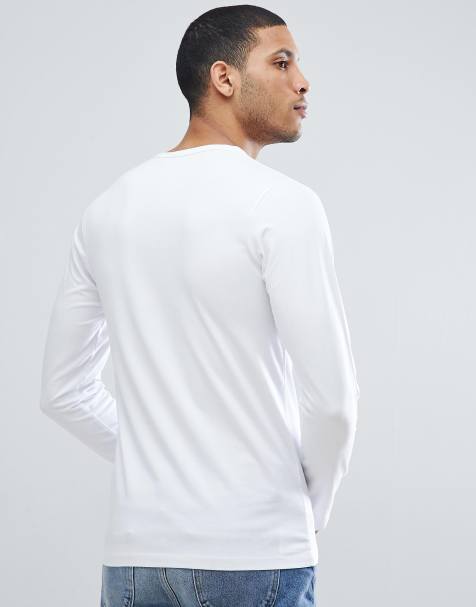 Jack & Jones Essentials long sleeve t-shirt in white - view 1