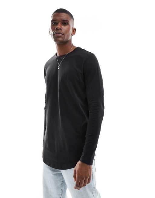 Skinnifit Mens Longline Dipped Hem T-Shirt 