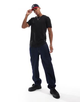 Jack & Jones Essentials Longline T-shirt With Curve Hem In Black