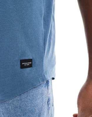 Jack & Jones Essentials Longline T-shirt With Curve Hem In Blue