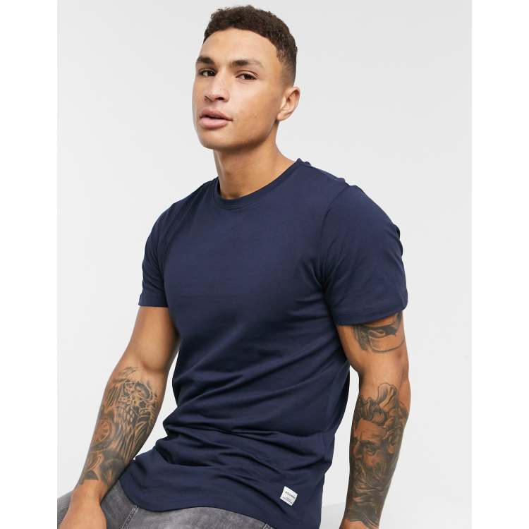 Navy longline t store shirt