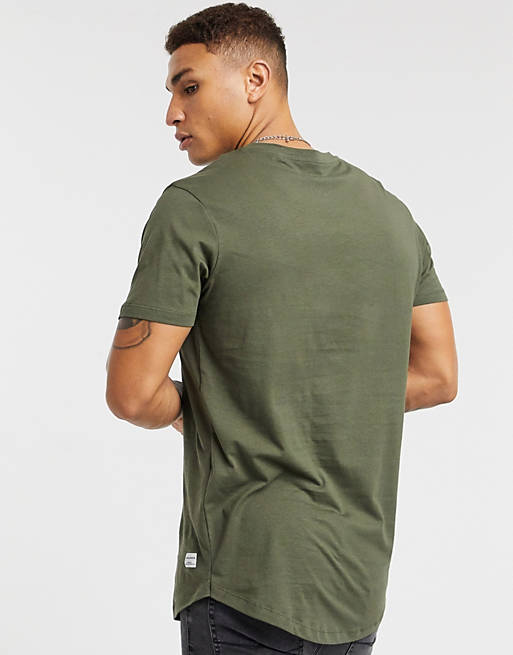Dalset aanvaardbaar Arabisch Jack & Jones Essentials longline t-shirt with curve hem in navy | ASOS