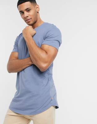 Jack & Jones essentials longline t-shirt-Blue