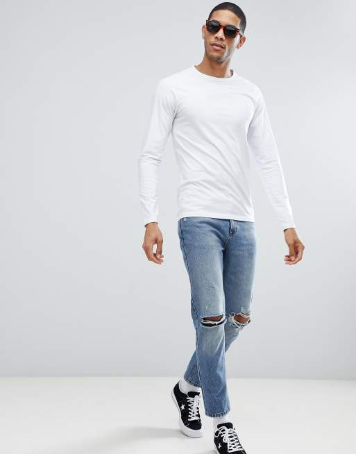 Jack & Jones Essentials - Maglietta a maniche lunghe bianca, 3 di 3