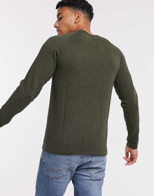 Jack & Jones Essentials - Maglione con maniche raglan kaki, 2 di 4