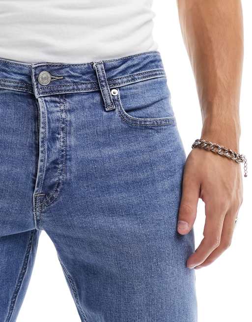 Jack & Jones Essentials – Mike – Jasnoniebieskie jeansy ze zwężanymi nogawkami, 5 z 5