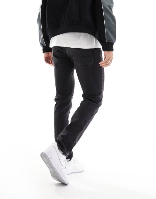 Jack & Jones Essentials - Mike - Jeans met toelopende pasvorm in zwart met wassing, 3 van 5