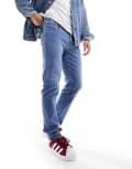 [Jack & Jones] Jack & Jones Essentials Mike tapered fit jeans in light wash blue W31 L30 Blue Denim