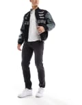 [Jack & Jones] Jack & Jones Essentials Mike tapered fit jeans in washed black W29 L32 Black Denim