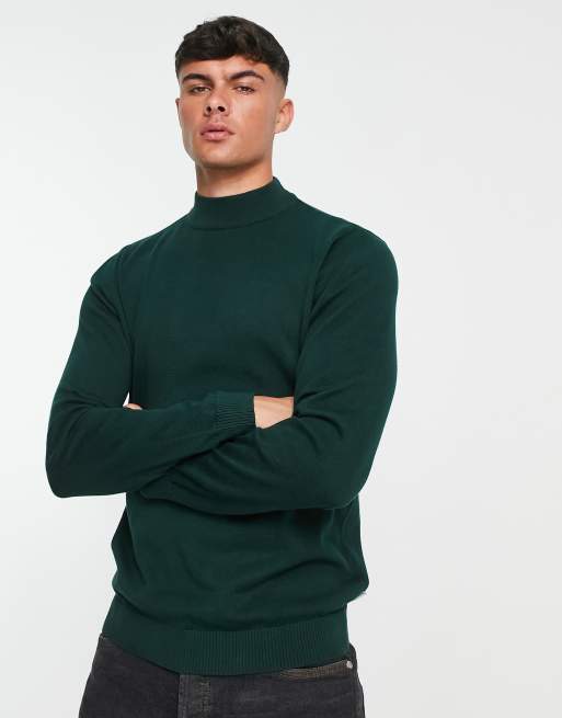 Jack & Jones Essentials roll neck sweater in black