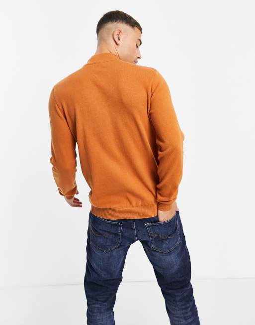 Orange mock neck sweater best sale