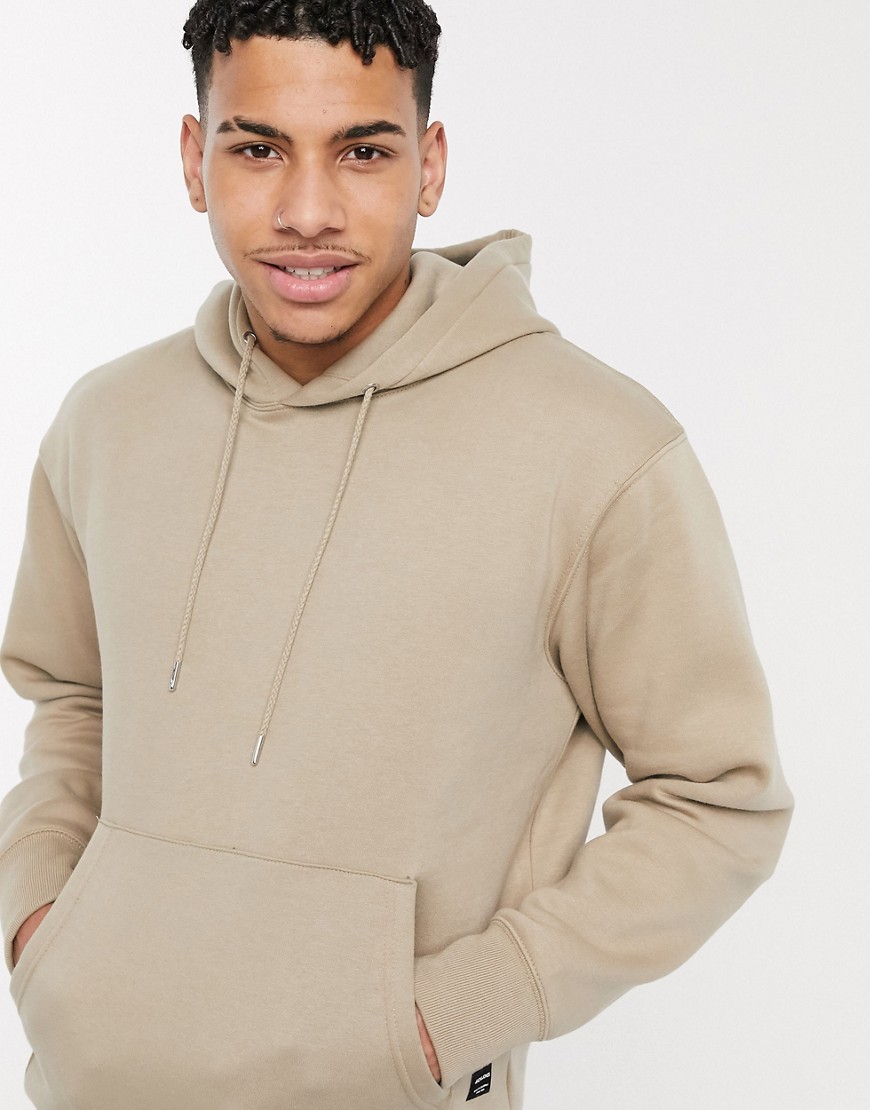 Jack & Jones Essentials oversized hoodie in beige-Neutral