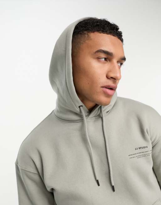 Jack u0026 Jones Essentials oversized hoodie with chest print in mint green |  ASOS